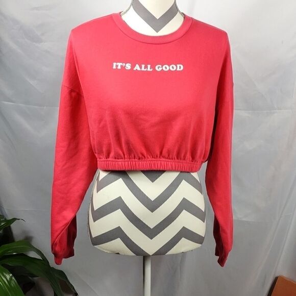 Red Cropped Sweatshirt - Picture 6 of 6